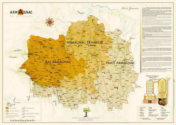 Carte des régions de l'armaganac
